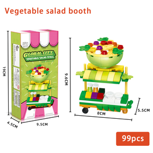 Set <span class=keywords><strong>de</strong></span> 8 Bloques <span class=keywords><strong>de</strong></span> Construcción <span class=keywords><strong>de</strong></span> Puestos <span class=keywords><strong>de</strong></span> Comida: Papas Fritas, Pizza, <span class=keywords><strong>Kebab</strong></span>, Ensalada, Hot Dog, Hamburguesa, Sushi, Taco, 94-107 Piezas, Juguete STEM, Regalo para Niños - Product Image 5
