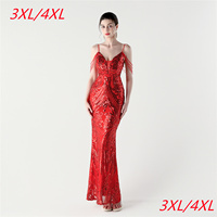 33318-S #2025 nouveau commerce extérieur Banquet déesse Placement fleur paillettes perlées profonde V grosse dame robe grande taille robe Super taille
