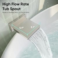 Ensemble de robinetterie murale pour baignoire et douche, avec pommeau de douche massant à jet pluie de 10 pouces, haute pression, en laiton et acier inoxydable, finition nickel brossé
