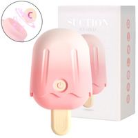 Niedliche Eiscreme-Klitorisvibratoren Mini Tragbarer Sauger Klitoris-Nippel-Lecker-Stimulator Weiblicher Masturbator Erotikspielzeug für Frauen