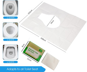 Usine En Gros 10 Pcs Écologique Biodégradable Pour Voyage Gym Hôtel Utiliser Papier Jetable Siège De <span class=keywords><strong>Toilette</strong></span> Couvre - Product Image 5