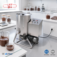Nouvelle machine à broyer les noix de type vertical, haute productivité, avec protection contre les surcharges, en acier inoxydable, 30L 50L, pour chocolat et noix.