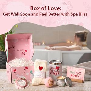 2025 Well Get Well Soon <b>Gift</b> Set for Women with Coffee Cup Gemstone Bracelet <b>Pink</b> Color Chemotherapy Care Package for Girls - Product Image 5