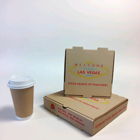 Boîte à pizza en kraft recyclable personnalisée avec logo, prix abordable, fermeture à rabat, 12, 14, 16 pouces, pour livraison de repas, imprimée