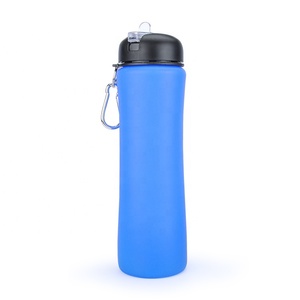 ขวดน้ำพกพาซิลิโคนเกรดอาหาร ปลอดสาร BPA ใช้ซ้ำได้ สำหรับออกกำลังกาย - Product Image 4