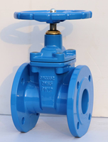 Vanne à opercule à bride BS5163 GGG50 à siège élastique PN16 pour réseau de canalisations d'eau souterraines en fonte ductile, commande manuelle, marque LanHui