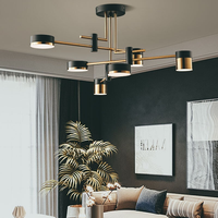 Lámparas de Decoración Nórdica LED, Lámparas Colgantes Modernas Negras y Doradas para Sala de Estar y Comedor