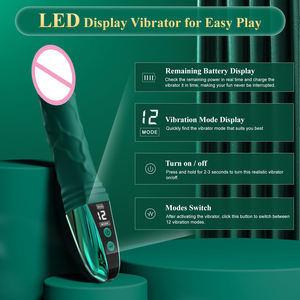 LEDディスプレイ12パワフル振動Gスポットディルドバイブレータークリトリスオナニーセックスおもちゃリアルアナルディルド女性用 - Product Image 2
