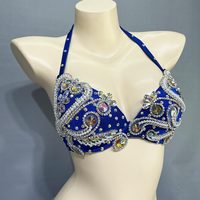 Offre Spéciale – Ensemble 2 pièces de costume de danse du ventre pour femme en polyester orné de perles et de cristaux, soutien-gorge et ceinture, pour carnaval, sexy, en stock