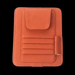 Rangement en cuir pu pour lunettes, <span class=keywords><strong>pare</strong></span>-soleil de voiture, organisateur de billets, porte-monnaie, Clips pour cartes de crédit, accessoires visière d'intérieur automatique - Product Image 6