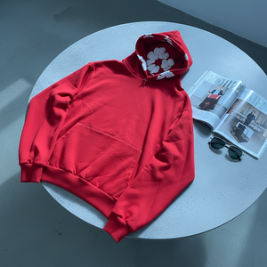 Sudadera con capucha de mezclilla de algodón de diseñador 2025, de alta calidad, peso pesado 400g, corte holgado, anti-bolitas, con letras rotas, para hombre - Product Image 3