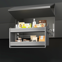 ARTSTEEL Armário Superior Moderno de Duas Camadas com Sistema de Amortecimento, Unidade de Despensa em Alumínio Durável e Ecológico, Cesto Elevatório de Fácil Acesso