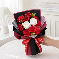 Bunga Sabun Buatan Grosir untuk Hari Ibu, Hari Valentine, Hadiah Ulang Tahun, Buket Sabun Mawar Pink, Kotak Hadiah Bunga Buatan Tangan