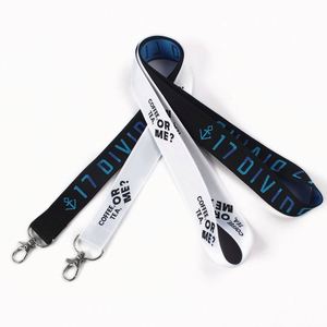 Factory Direct Supply Neck Breakaway Keychain Black White Custom Lanyard - Product Image 6