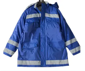 Venta al por mayor azul reflectante Windbreaker Hoodies Overoles Extreme Cold Workwear Overoles para adultos Hecho Poliéster Cold Room Work