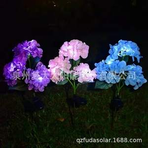 Lampes solaires de jardin à LED, lampe à fleurs à trois têtes, décoratives d'extérieur, alimentées par l'énergie solaire, résistantes à l'eau, portables - Product Image 3