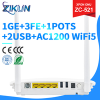 Meilleures ventes ONU ZC-521 XPON 1GE+ 3FE+ 1POTS+ 2USB+ 2.4G&5GWIFI MEILLEUR PRIX