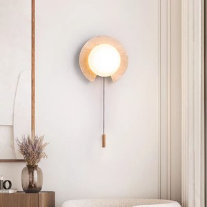 Lámpara de pared estilo japonés Wabi Sabi, LED E27 con interruptor, para dormitorio, sala de estar, entrada, pasillo, escalera, iluminación de fondo - Product Image 3
