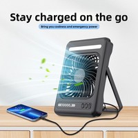 Ventilateur de bureau numérique silencieux à affichage LED, 7 pouces, ultra-fin, portable, mural, rechargeable par USB, moteur sans balais, 5 pales - Meilleure vente
