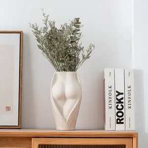 Современная фарфоровая уникальная ручная работа, креативная минималистская керамическая ваза для украшения интерьера