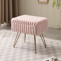 Pouf carré en tissu velours haut de gamme, idéal pour salon et dressing, avec rangement intégré, en gros à prix abordable