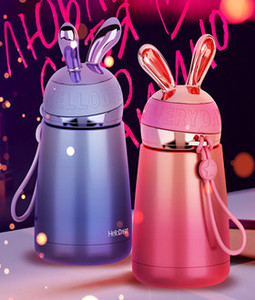 Thermos en acier inoxydable 304 Flopsy Bunny Tide Bunny Elvis Cartoon, bouteille d'eau isolée - Product Image 3
