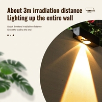 Lampe murale solaire extérieure étanche à double tête LED, éclairage lumineux pour jardin, clôture, mur extérieur