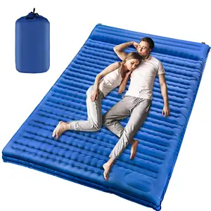 Double Sleeping Pad Camping Self Inflating Camping Pad with Pillow Outdoor Sleeping Mat Camping Mattress for Backpacking Hiking