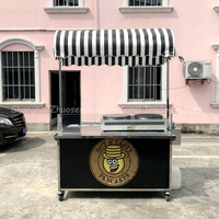 XINRUI — chariot à kiosque en crêpe, boîtier en bois, ingénieurs en acier inoxydable, Service à l'étranger de 13 mois