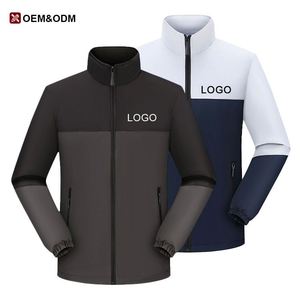 Unisex Winter <b>Warm</b> Formal Polyester <b>Waterproof</b> Outdoor Hiking Windproof <b>Jacket</b> with Stand Collar and Front Custom Logo - Product Image 3