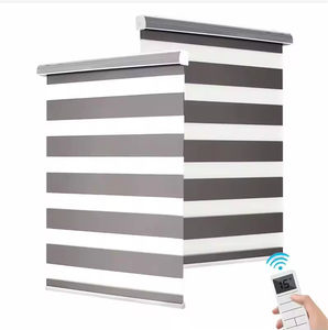 Zebra <b>Blinds</b> Customized Polyester Window Smart Motorized Automatic Blackout Zebra <b>Blinds</b> - Product Image 1