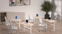 Best-seller Cadre de bureau moderne blanc noir et gris réglable en hauteur manuel Mobilier assis-debout modulaire pour bureau et villa