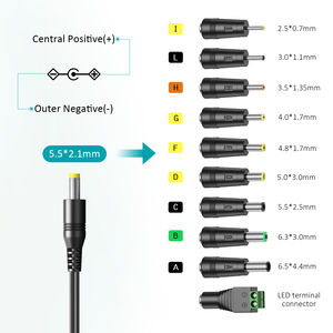 36W Universal <b>Switching</b> Power Adapter 18V 2A Multi <b>Plug</b> DC Charger <b>with</b> 10 Connectors for Electronics Devices - Product Image 2