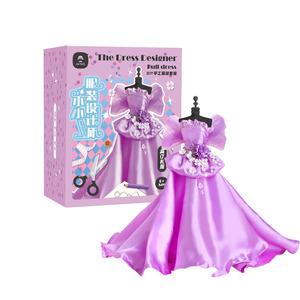 Kit de Confection de Vêtements DIY : Ensemble Complet de Création de Robes Sans Découpe Nécessaire, Jouets Sensoriels Montessori pour Filles, Jouets Éducatifs pour Enfants - Product Image 1