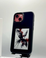 Nouvelle Arrivée Coque de Téléphone DIY avec Écran E-Ink Motif Animal en TPU+PC pour iPhone 17 16 15, 4 Couleurs, NFC
