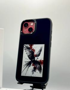 Nouvelle Arrivée Coque de Téléphone DIY avec Écran E-Ink Motif Animal en TPU+PC pour iPhone 17 16 15, Coques Arrière Électroplaquées 4 Couleurs NFC - Product Image 4