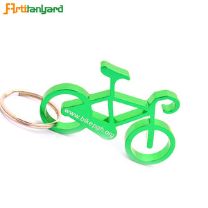 Llavero de aluminio con forma de bicicleta personalizado del fabricante, llavero con logotipo impreso con láser, llavero abrebotellas de Metal personalizado - Product Image 4