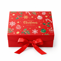 Emballage cadeau de Noël, grande boîte pliante à ruban magnétique, boîte cadeau vide en carton blanc, estampillage pour cadeau