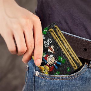 גברים התאחדו מונופול פה קריקטורה ארנק אופנה עור טבעוני מחזיק כרטיס אשראי גברים אות pu נשים אות pu - Product Image 6