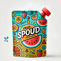 Sac à boisson à bec verseur de 300ml avec logo personnalisé pour jus, thé ou café glacé, emballage de boisson sans BPA avec poignée et bouchon à vis