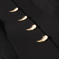 Ensemble Blazer 2 Pièces Décontracté pour Femme, Col en V, Manches Courtes, Haut Boutonné & Pantalon Évasé, OEM/ODM par Usine de Vêtements Chinoise
