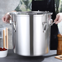 Accessoires de cuisine Seau hermétique Récipients de stockage d'aliments secs en acier inoxydable avec couvercle et supports d'humidité