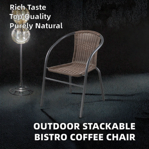 Rattan Bistro <b>Chair</b> <b>Stackable</b> Durable Coffee <b>Chair</b> <b>Outdoor</b> Cafe Restaurant Sports Venue Furniture - Product Image 2
