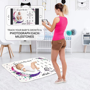 Fabricante de alta calidad gruesa recién nacido gran oferta personalizada de lujo doble mensual bebé hito Manta - Product Image 6