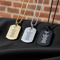 Collier pendentif tendance en acier inoxydable pour homme, style militaire hip-hop urbain transfrontalier Europe/Amérique
