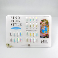 Ensemble de poudres à ongles effet miroir Aurora 24 couleurs, paillettes chromées super brillantes, poudre pigmentée pour nail art DIY