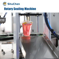 Machine d'emballage rotative automatique Shuchen pour gobelets en plastique, sauces, yaourts, viandes, barquettes alimentaires, ketchup, glaçons