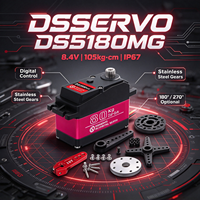 Servomoteur numérique DSSERVO DS5180MG 105 kg à couple élevé, étanche IP67, engrenage ABS, 8,4 V, moule privé Guangdong pour voiture/robot RC 1/5