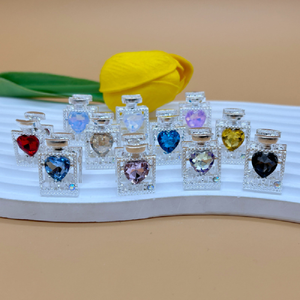 Perles en métal en forme de cœur, ornées de strass et de cristaux, pour stylos, bijoux DIY, chaînes de téléphone et accessoires - Product Image 1