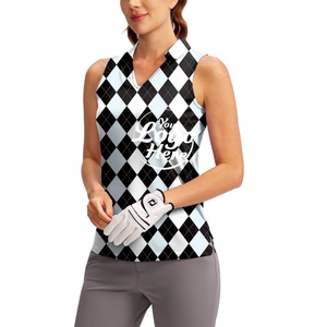 Camisetas de Golf para Niñas, Camisetas sin Mangas con Cuello en V para Tenis, Ropa Deportiva de Nailon/Cachemira con Cuello para Adultos - Product Image 1
